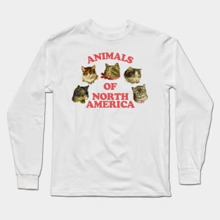 Cute Kitties / 80s Style Thrift Design Long Sleeve T-Shirt